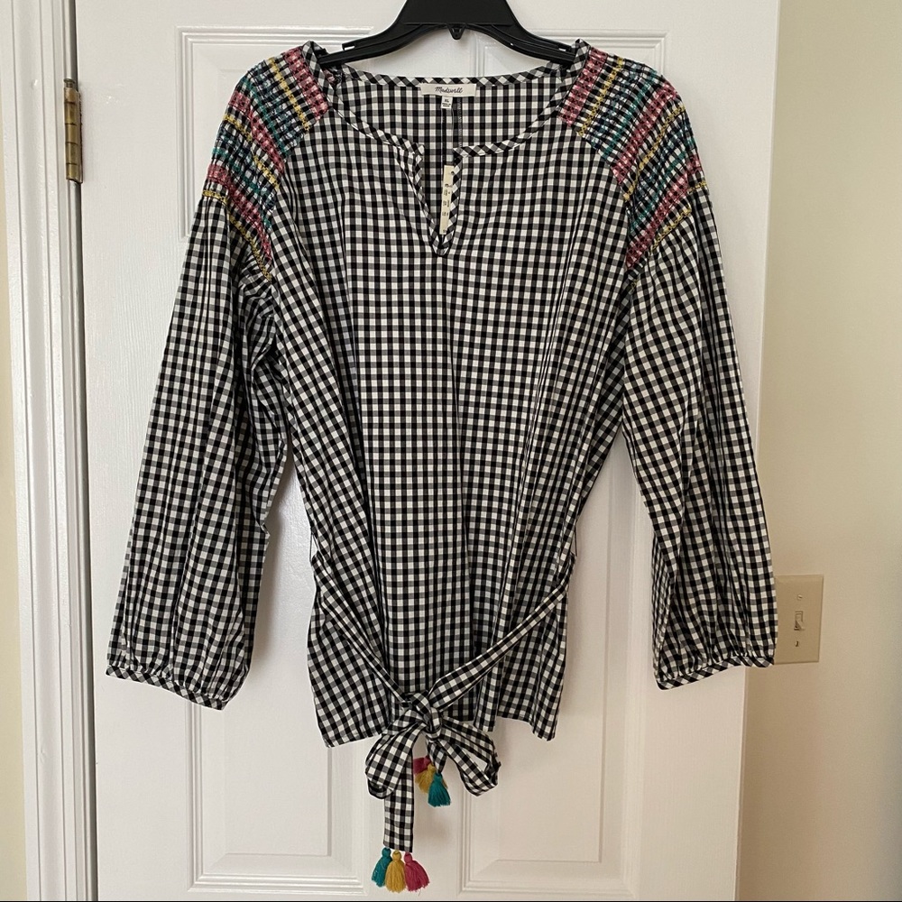 NWT Madewell black and white with colorful details XL